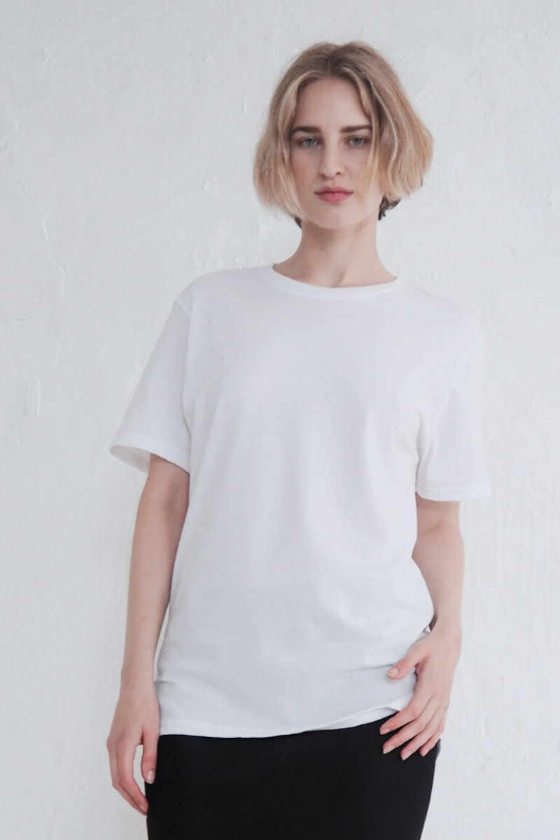 White Circular Cotton GenderU Tee