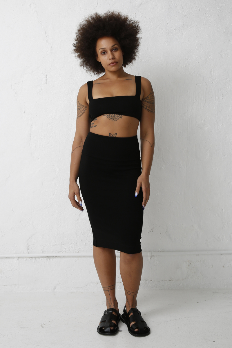 Black Lyssia Cotton Bralet