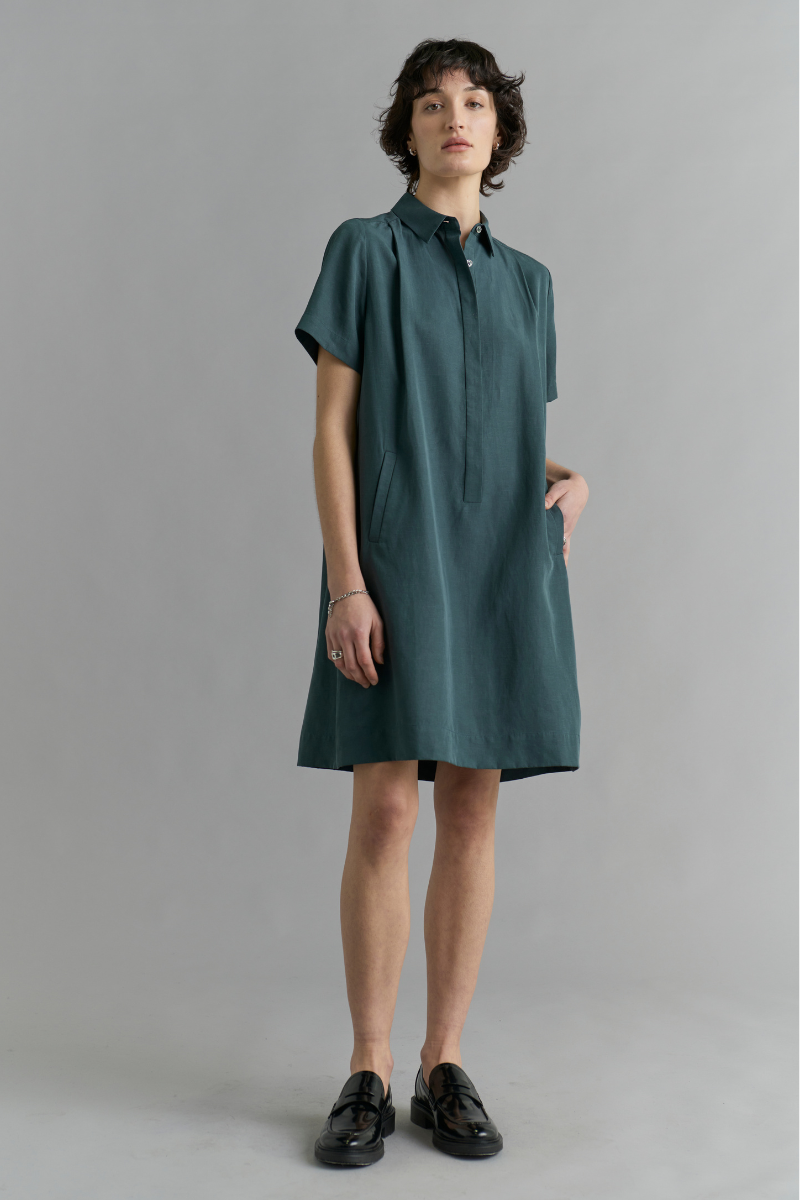 Forest Green Aneta Shirt Dress