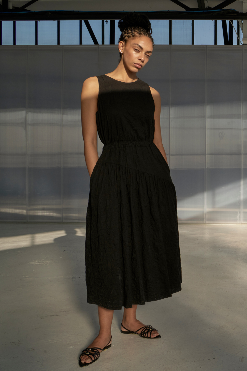 Black Lantern Cotton Sleeveless Dress