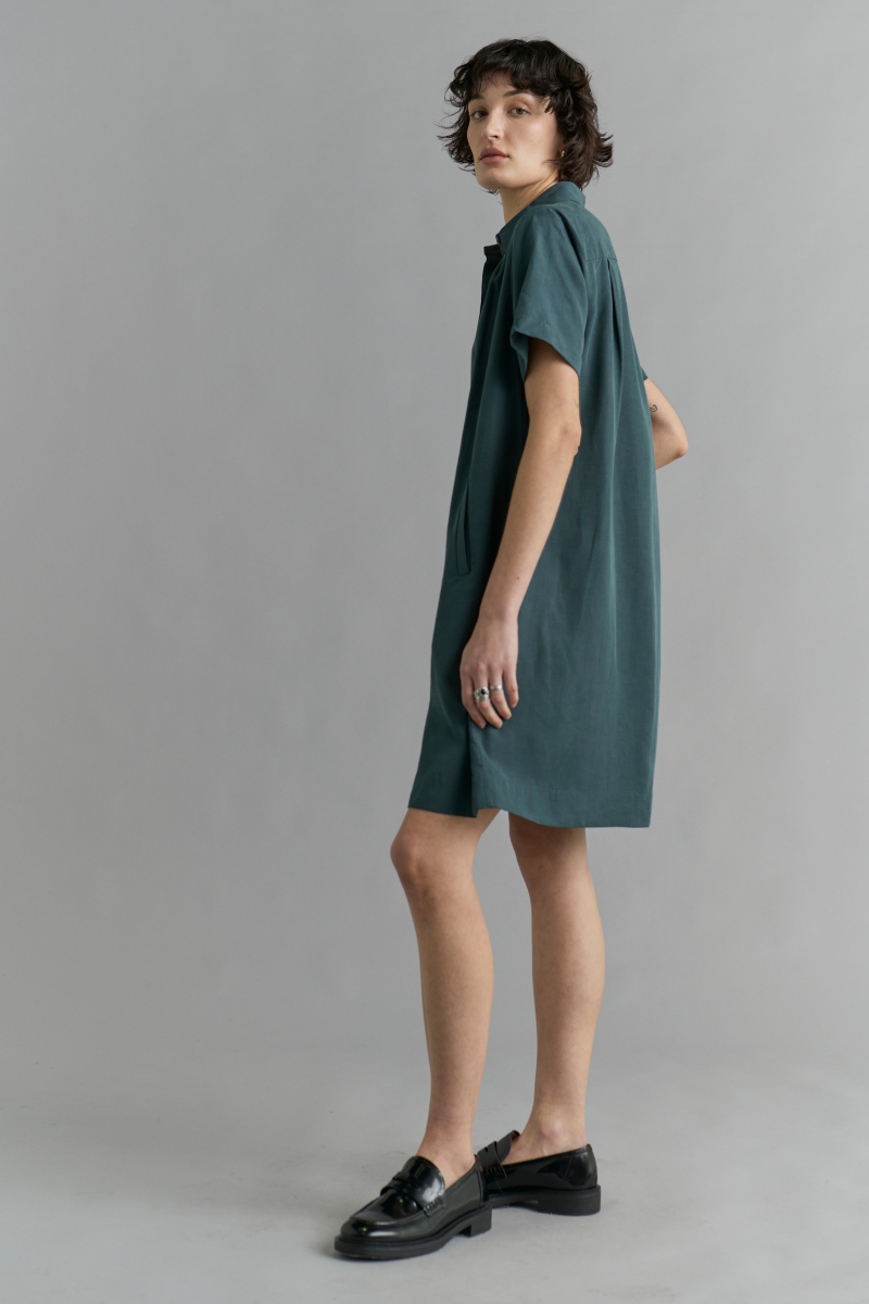 Forest Green Aneta Shirt Dress