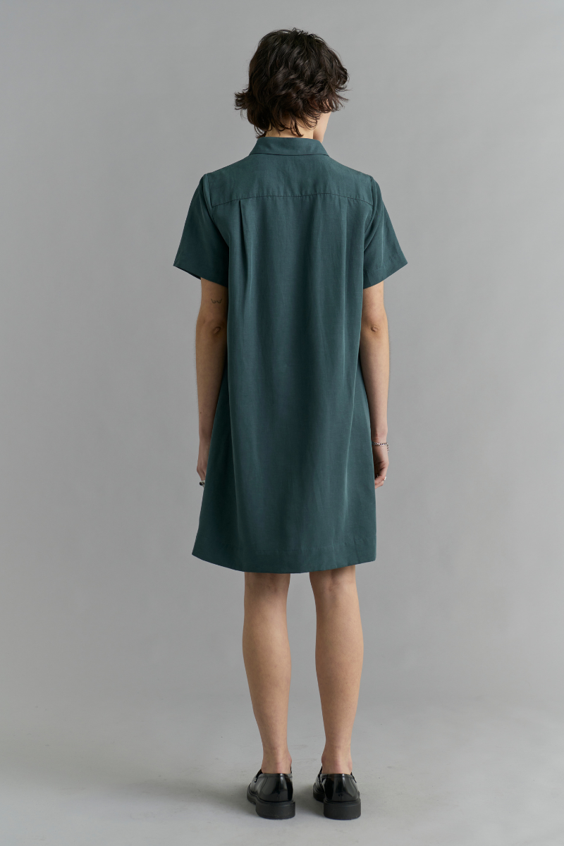 Forest Green Aneta Shirt Dress