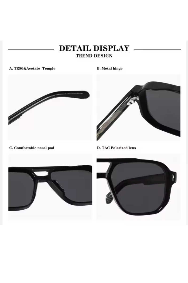 Grey Crystal Axis Aviator Sunglasses