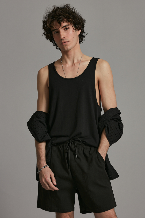 Black Arlo Bamboo Cotton Tank