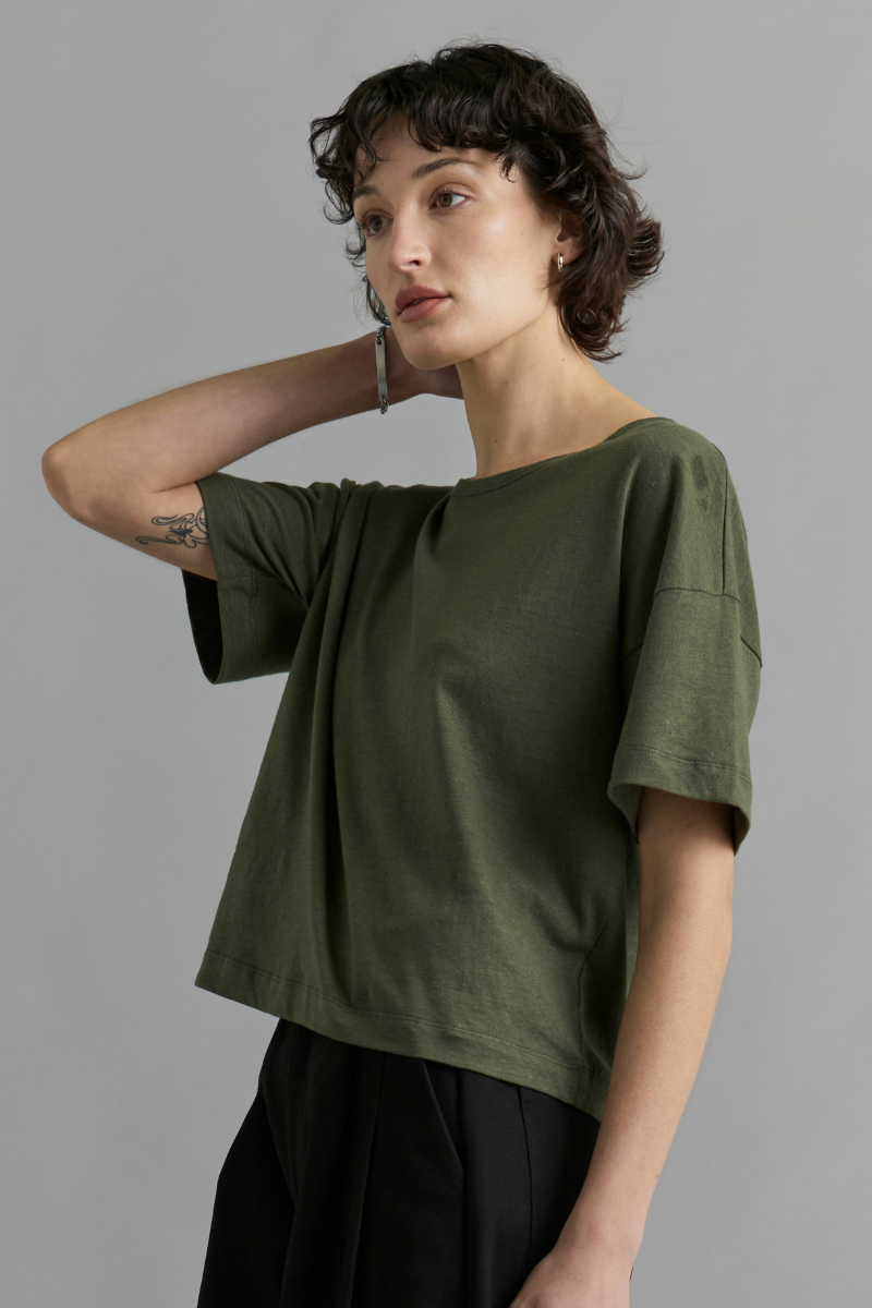 Khaki Joben Cropped Tee