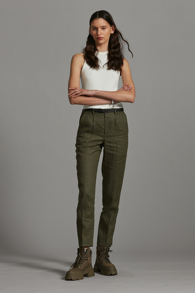 Khaki Osakie GenderU Linen Pants