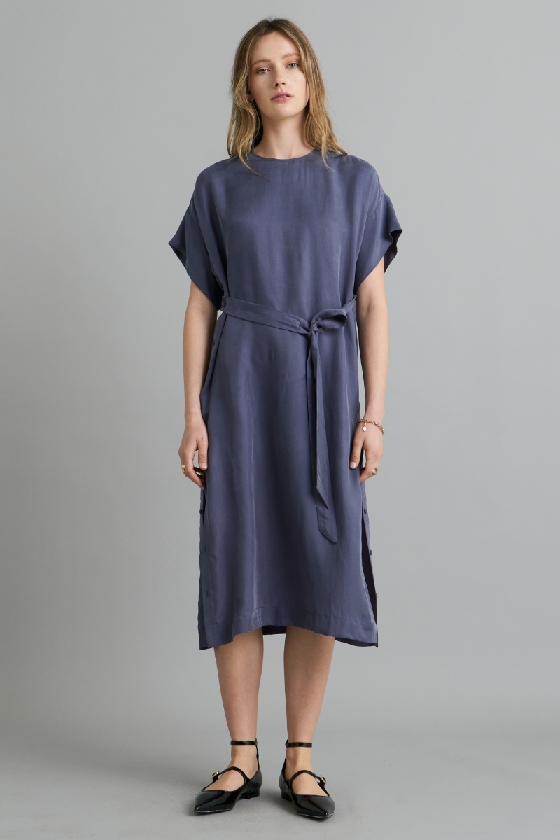 Dust Blue Carina Cupro Dress