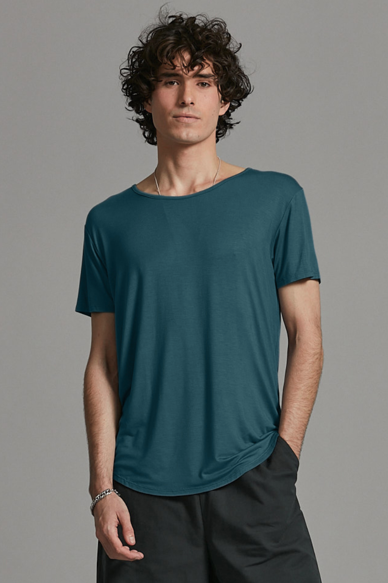 Deep Teal Aalto Bamboo Cotton Tee