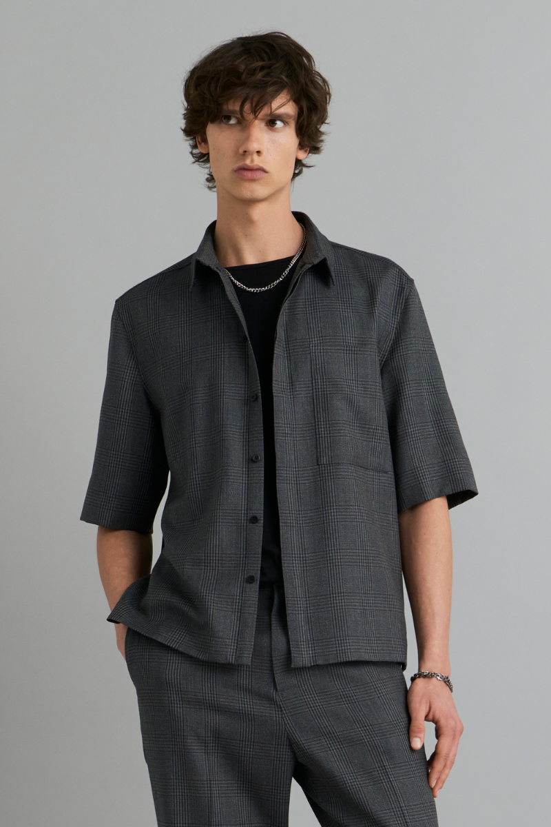 Graphite Check Adie Wool Shirt