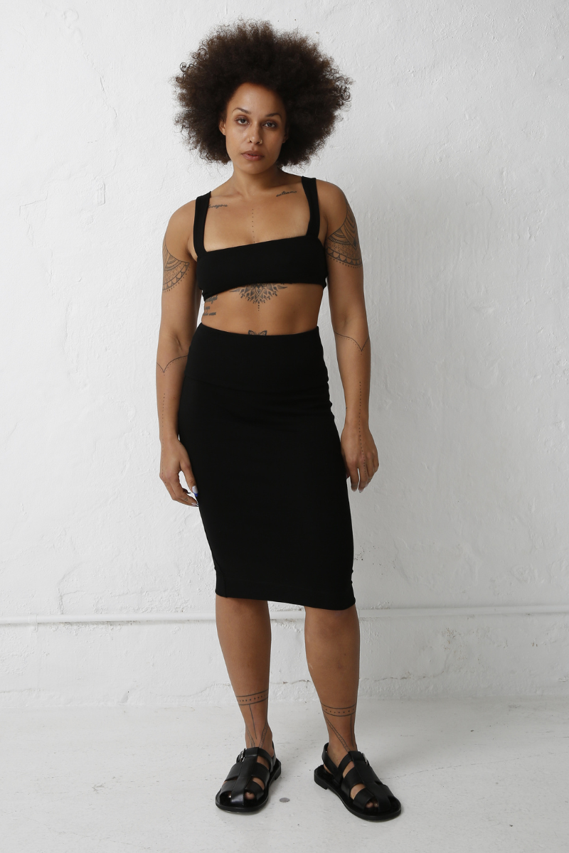 Black Lyssia High Waist Skirt