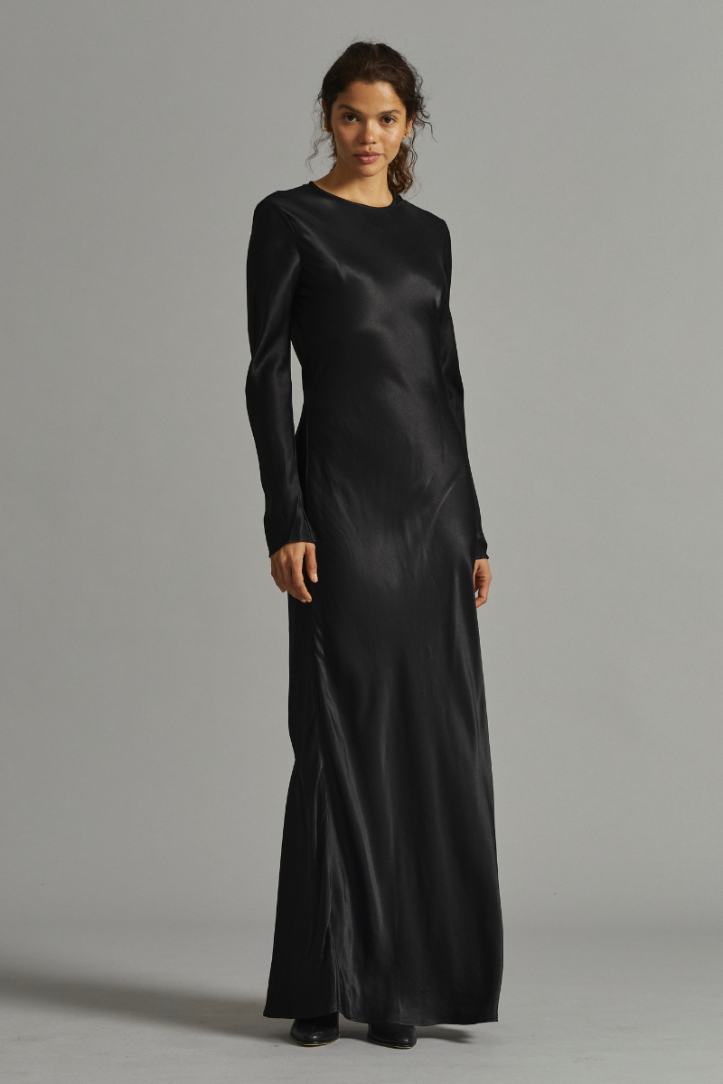 Black Meisa Viscose Maxi Dress