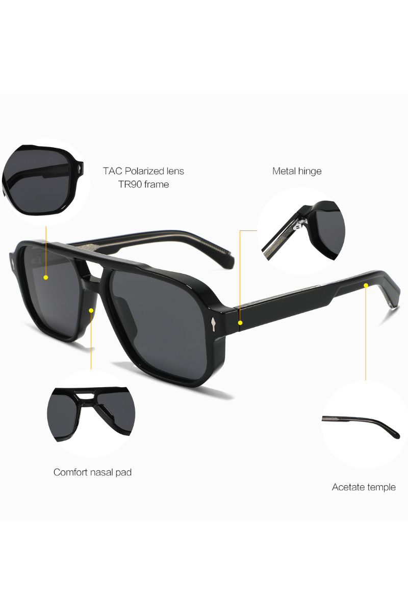 Black Tortoiseshell Axis Aviator Sunglasses