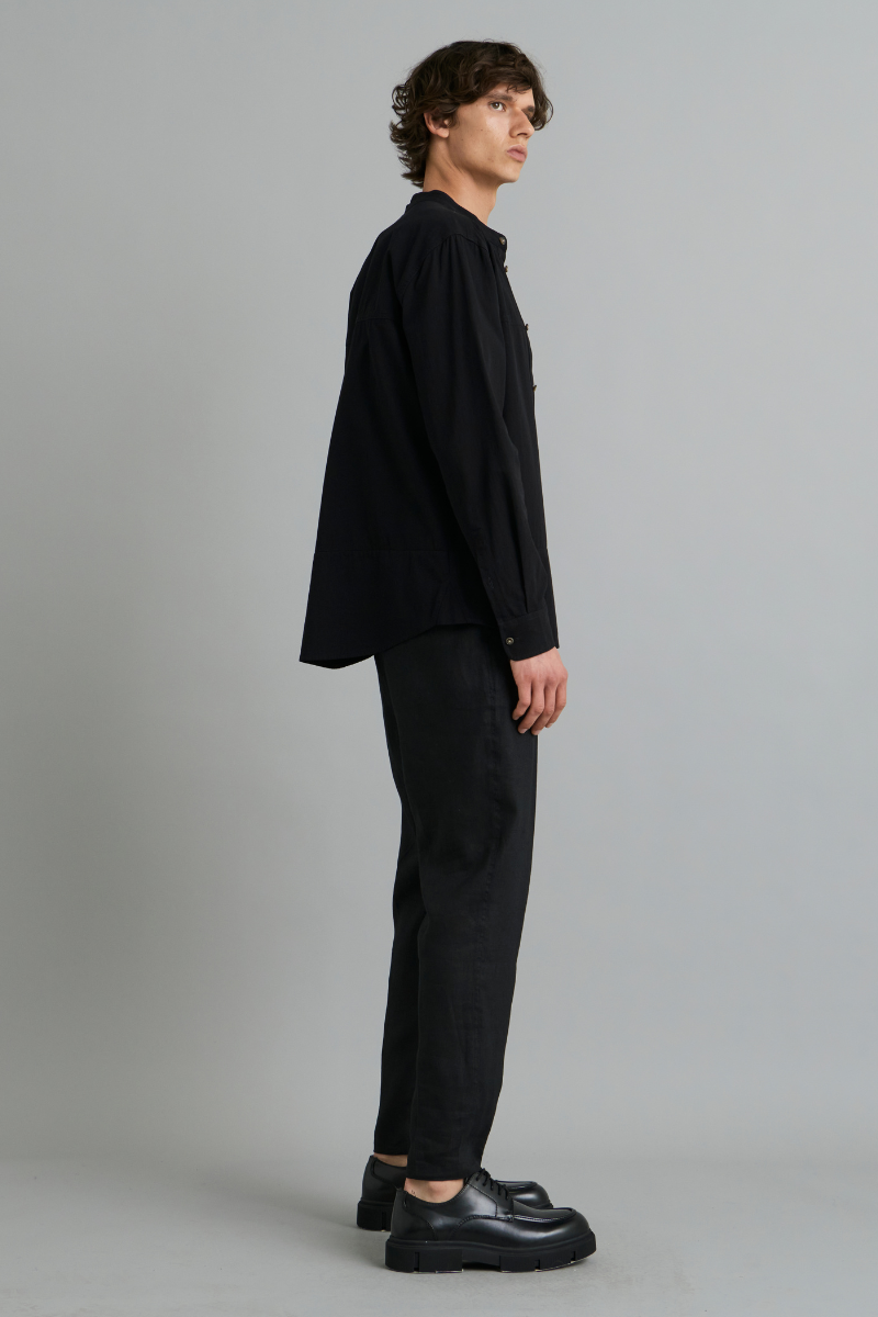 Black Osakie GenderU Linen Pants