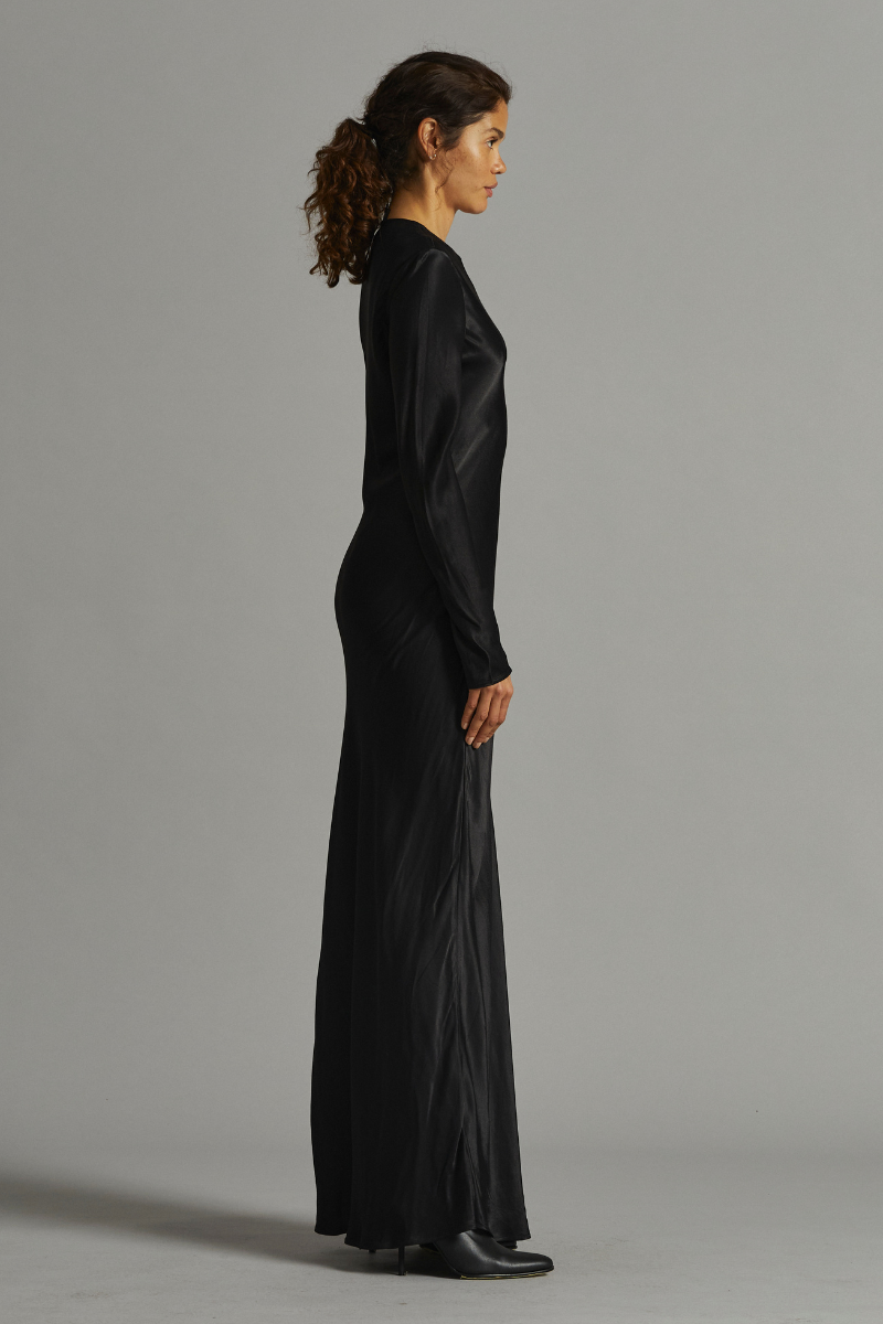 Black Meisa Viscose Maxi Dress