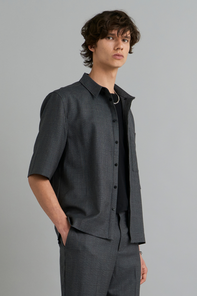 Graphite Check Adie Wool Shirt