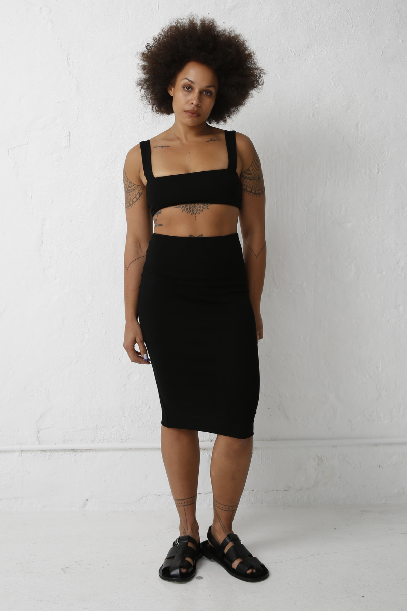 Black Lyssia High Waist Skirt