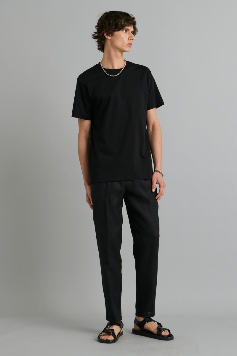 Black Osakie GenderU Linen Pants