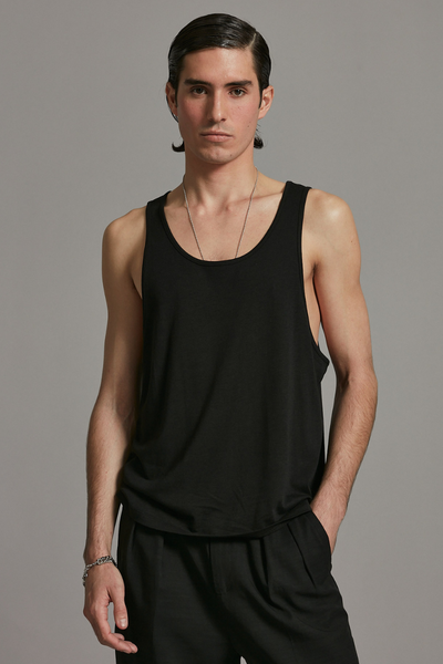 Black Arlo Bamboo Cotton Tank