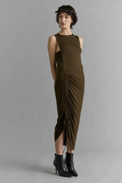 Khaki Tsara Modal Jersey Dress