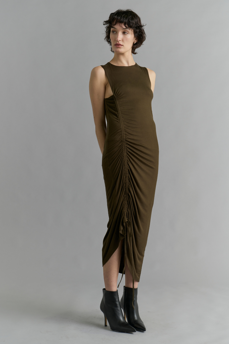 Khaki Tsara Modal Jersey Dress