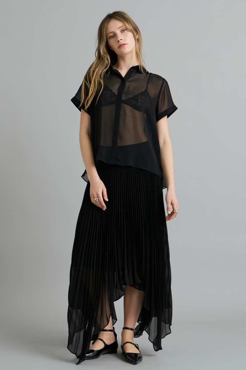 Black Nebula Pleated Skirt