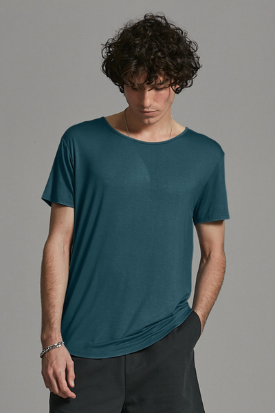 Deep Teal Aalto Bamboo Cotton Tee