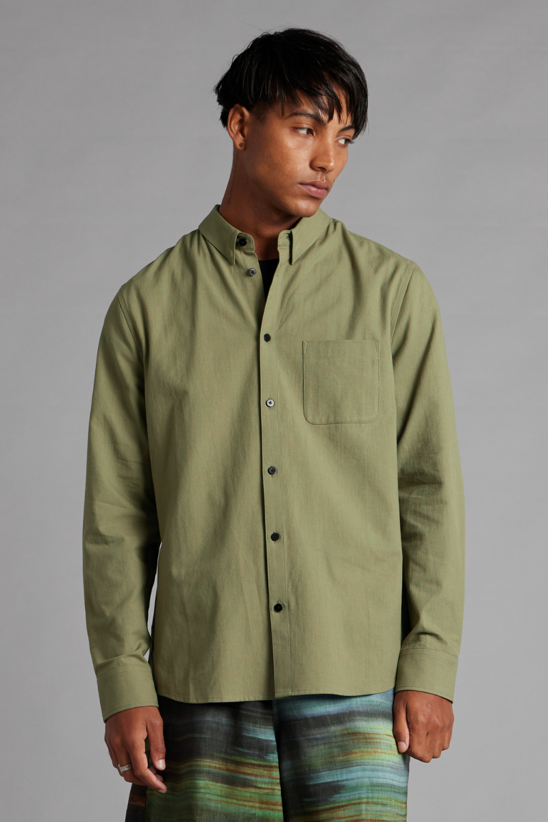 Leaf Green Jeeva Cotton Shirt