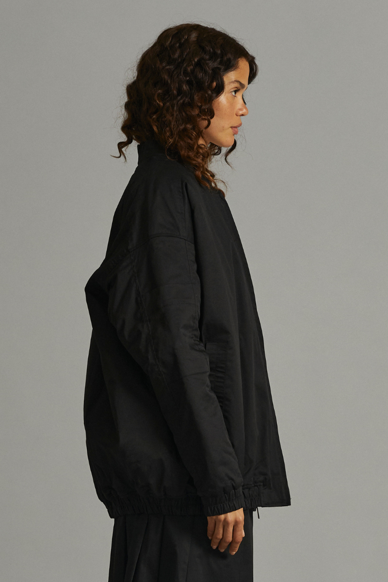 Black Ruco GenderU Oversized Bomber Jacket