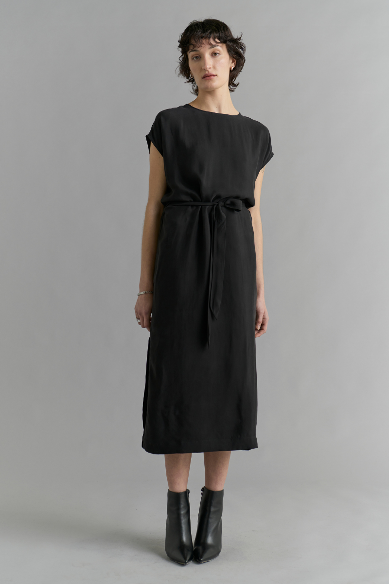 Black Escape Cupro Viscose Dress