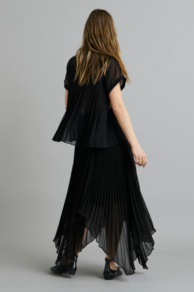 Black Nebula Pleated Skirt