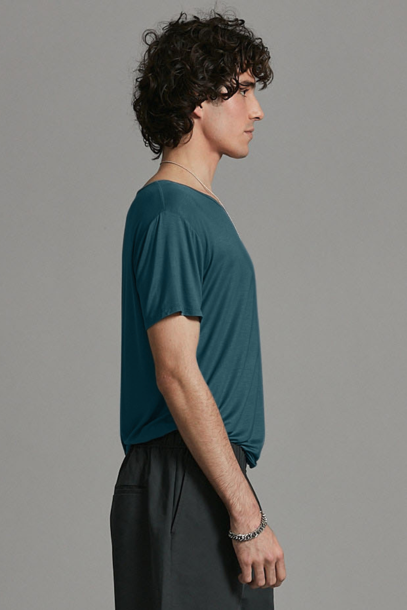 Deep Teal Aalto Bamboo Cotton Tee