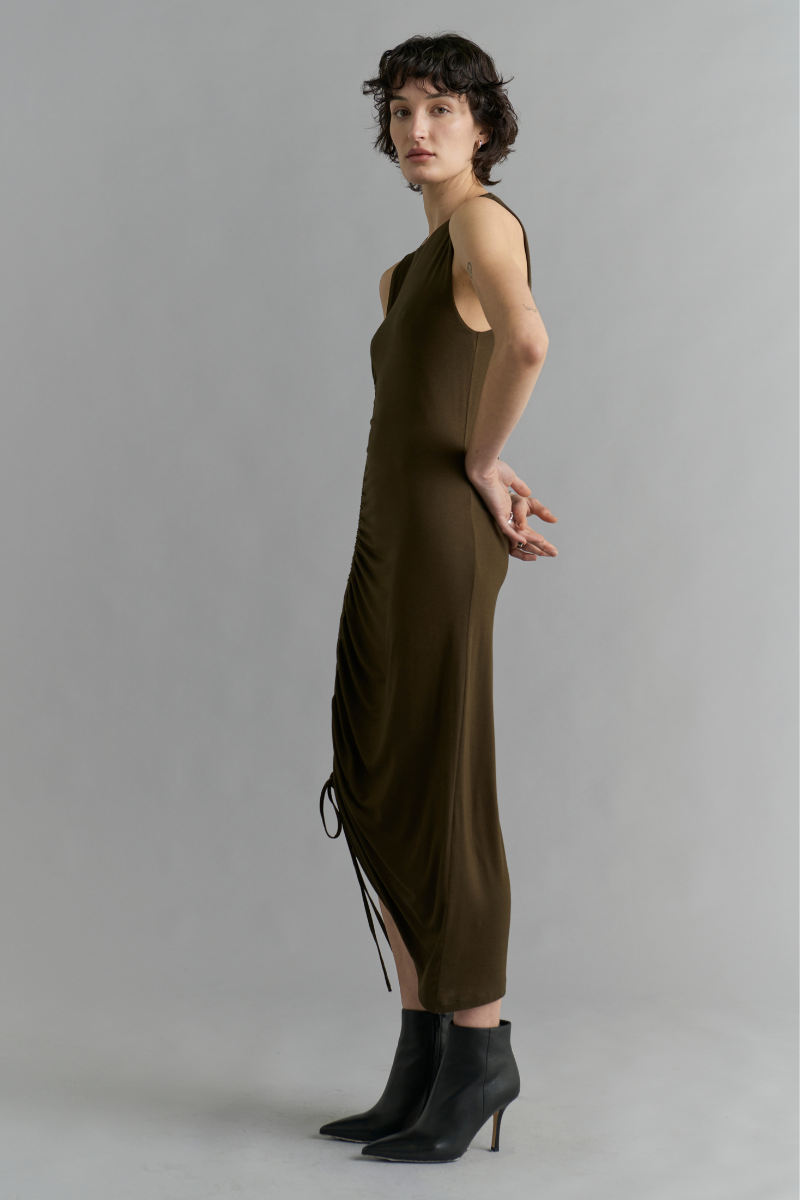 Khaki Tsara Modal Jersey Dress