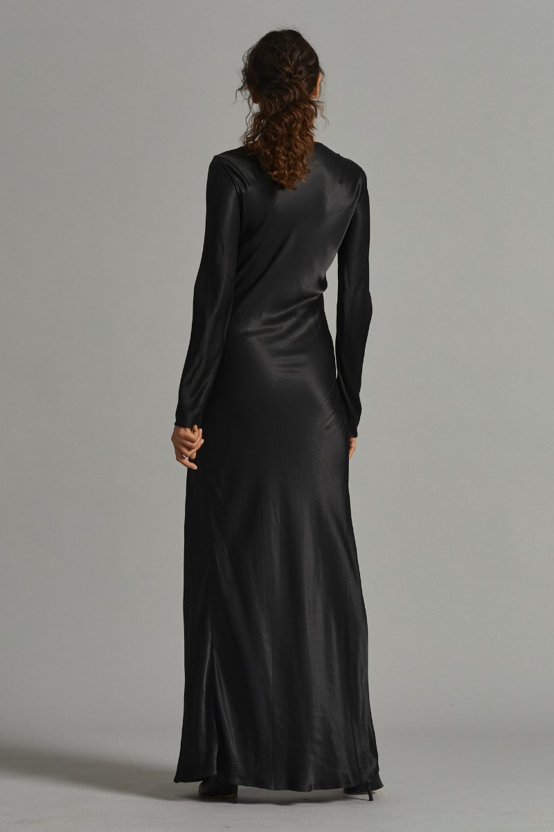 Black Meisa Viscose Maxi Dress