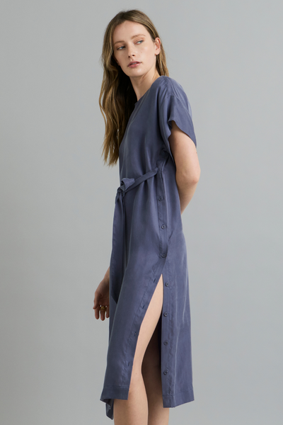 Dust Blue Carina Cupro Dress