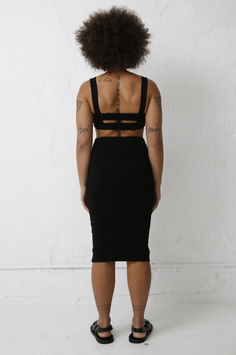 Black Lyssia High Waist Skirt