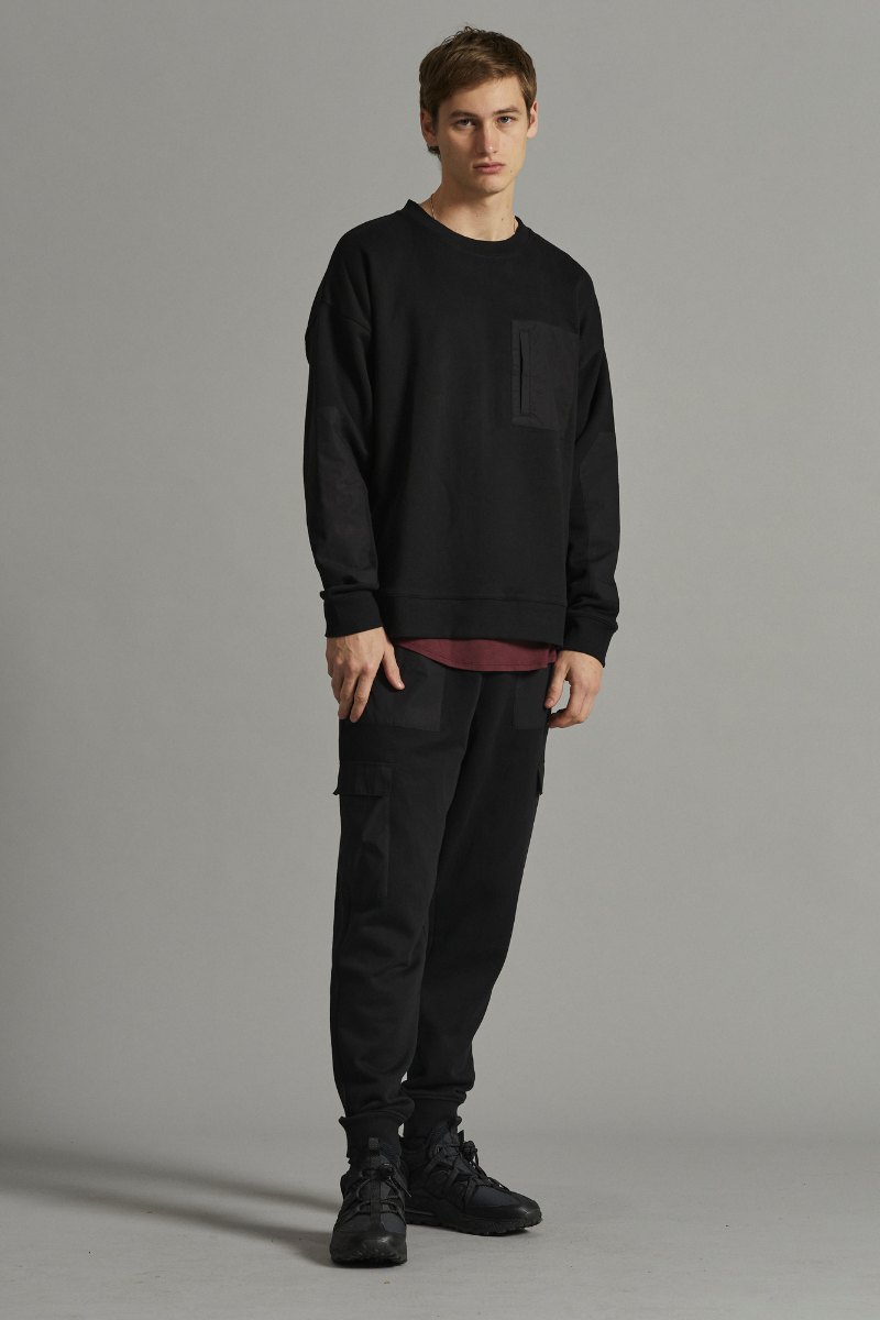 Black Harris Hybrid Unisex Sweat Top