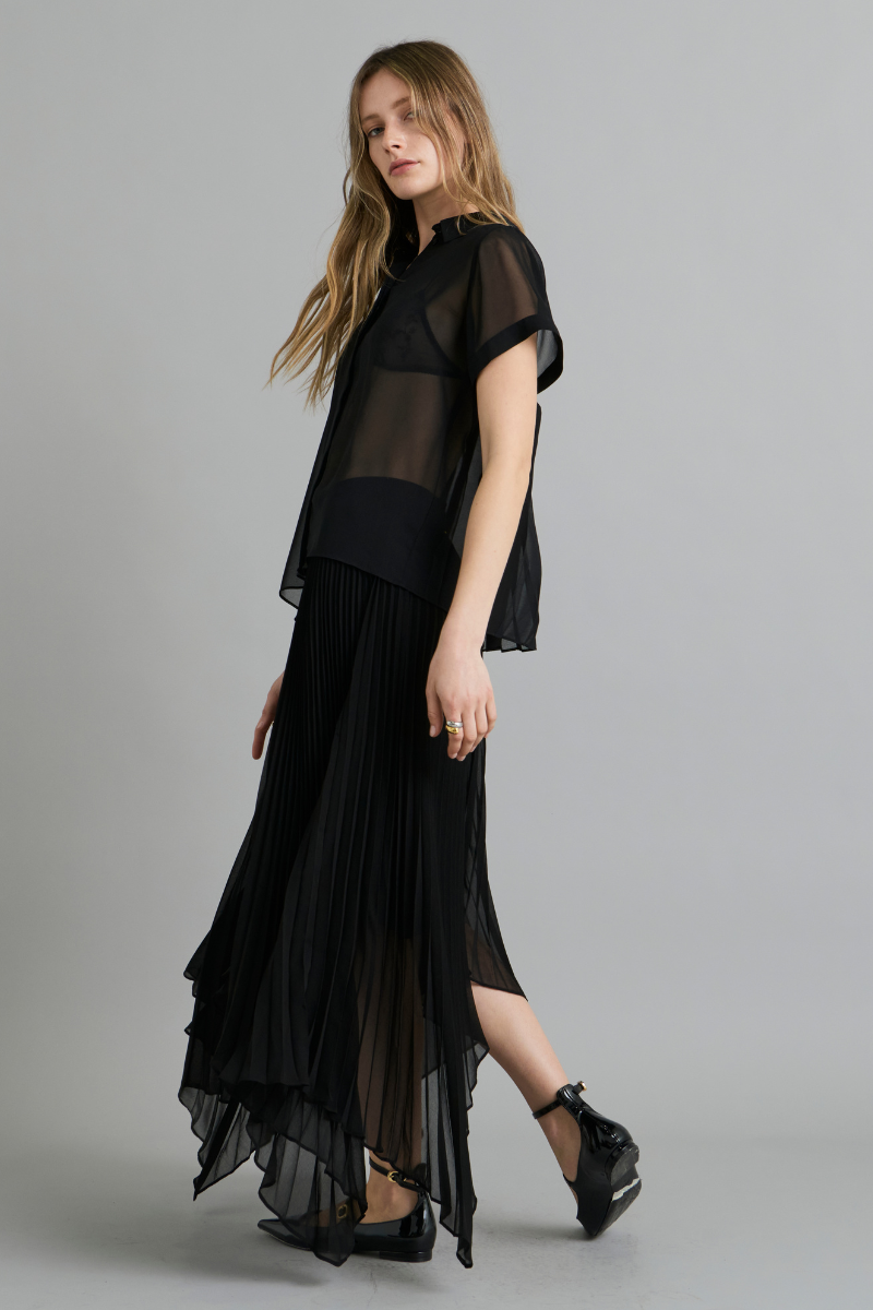 Black Nebula Pleated Skirt