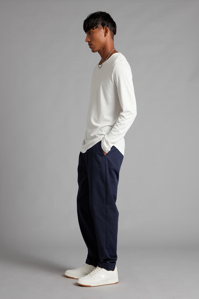 Navy Osakie GenderU Cotton Pants