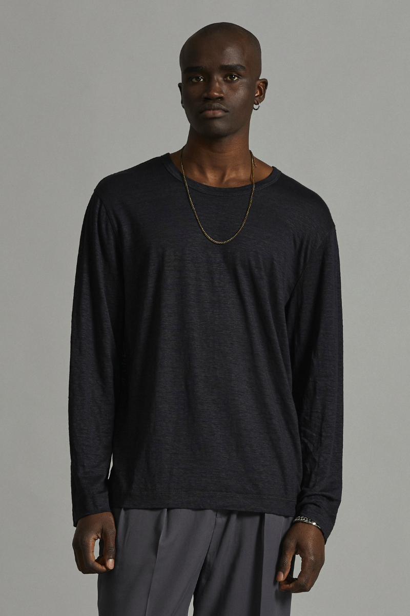 Black Jasper LS GenderU Hemp Tee