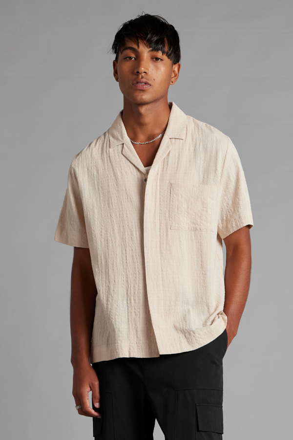 Ecru Flow GenderU Cotton Shirt