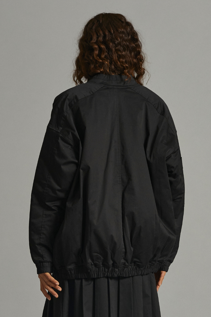 Black Ruco GenderU Oversized Bomber Jacket