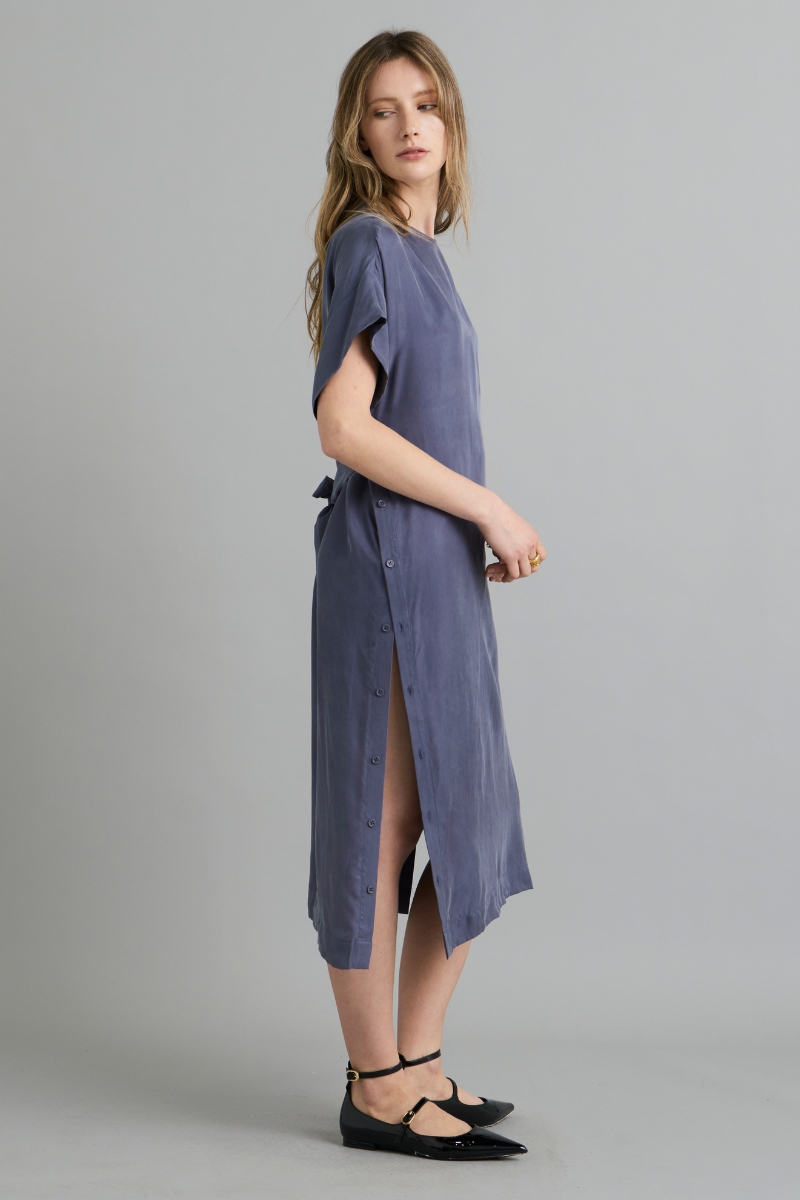 Dust Blue Carina Cupro Dress