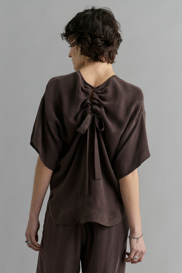 Rich Chocolate Lantern Cupro Viscose Top