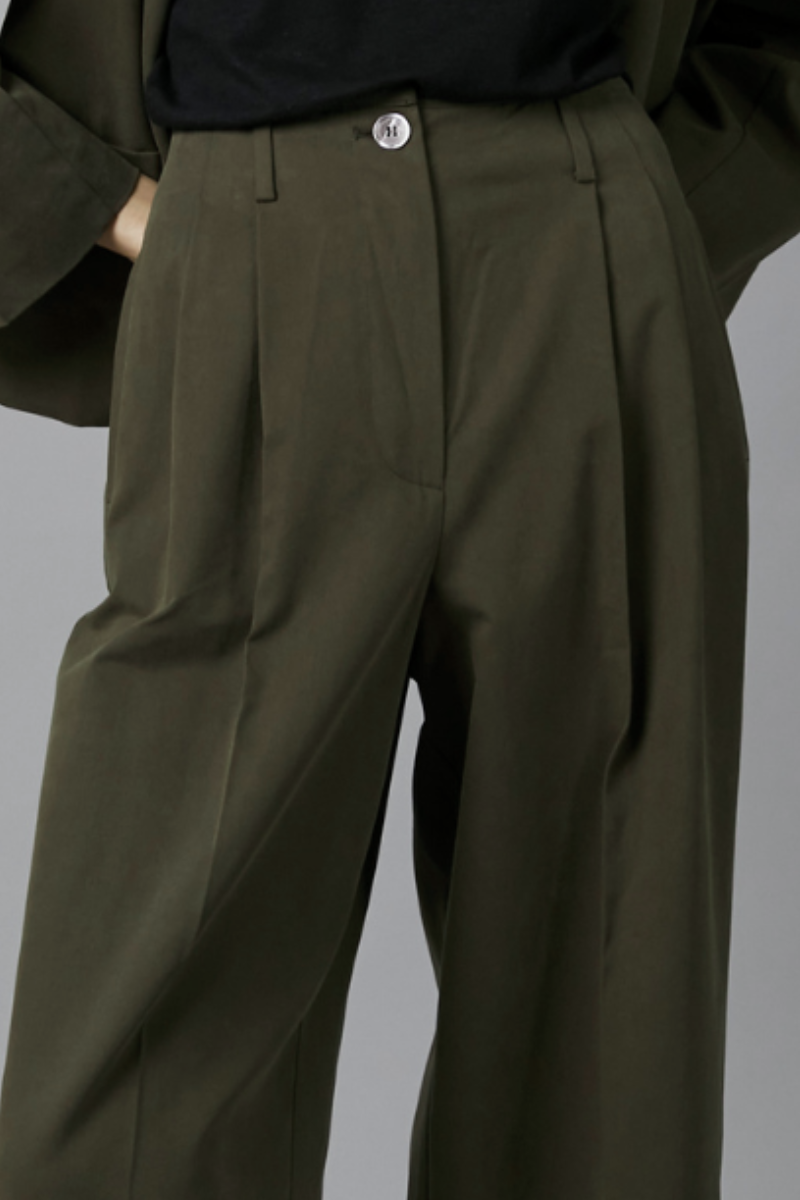 Rich Khaki Sculpture Pants