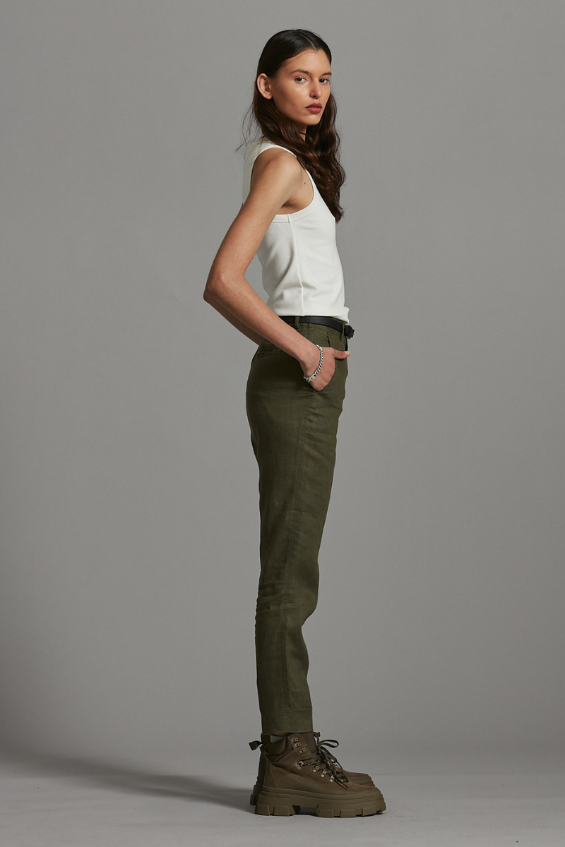 Khaki Osakie GenderU Linen Pants