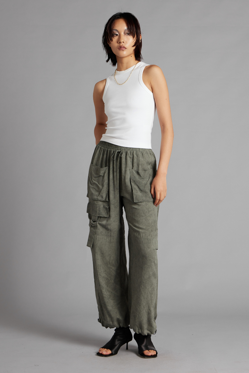 Pale Khaki Agora Utility Pants