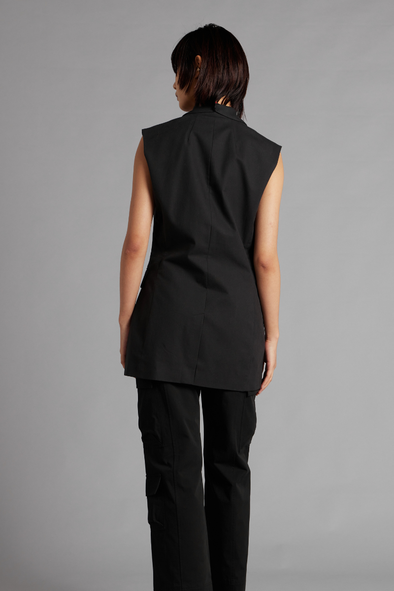 Black Aria Sleeveless Jacket