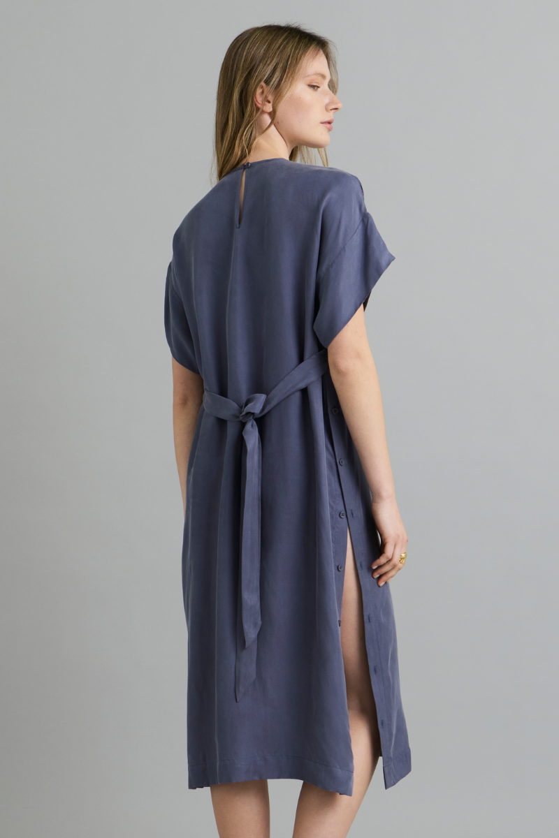 Dust Blue Carina Cupro Dress