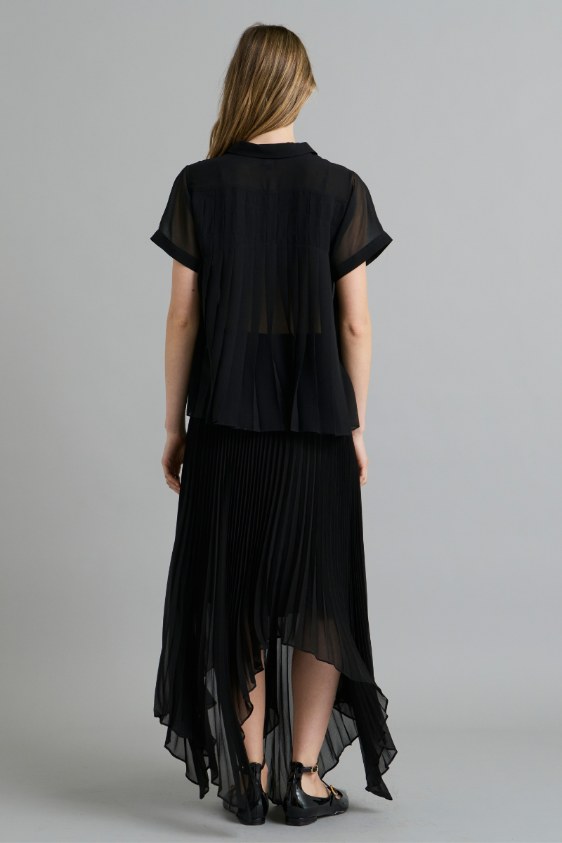 Black Nebula Pleated Skirt