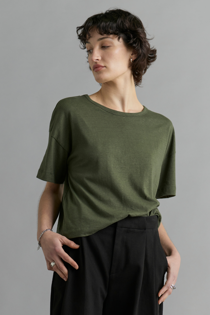 Khaki Joben Cropped Tee